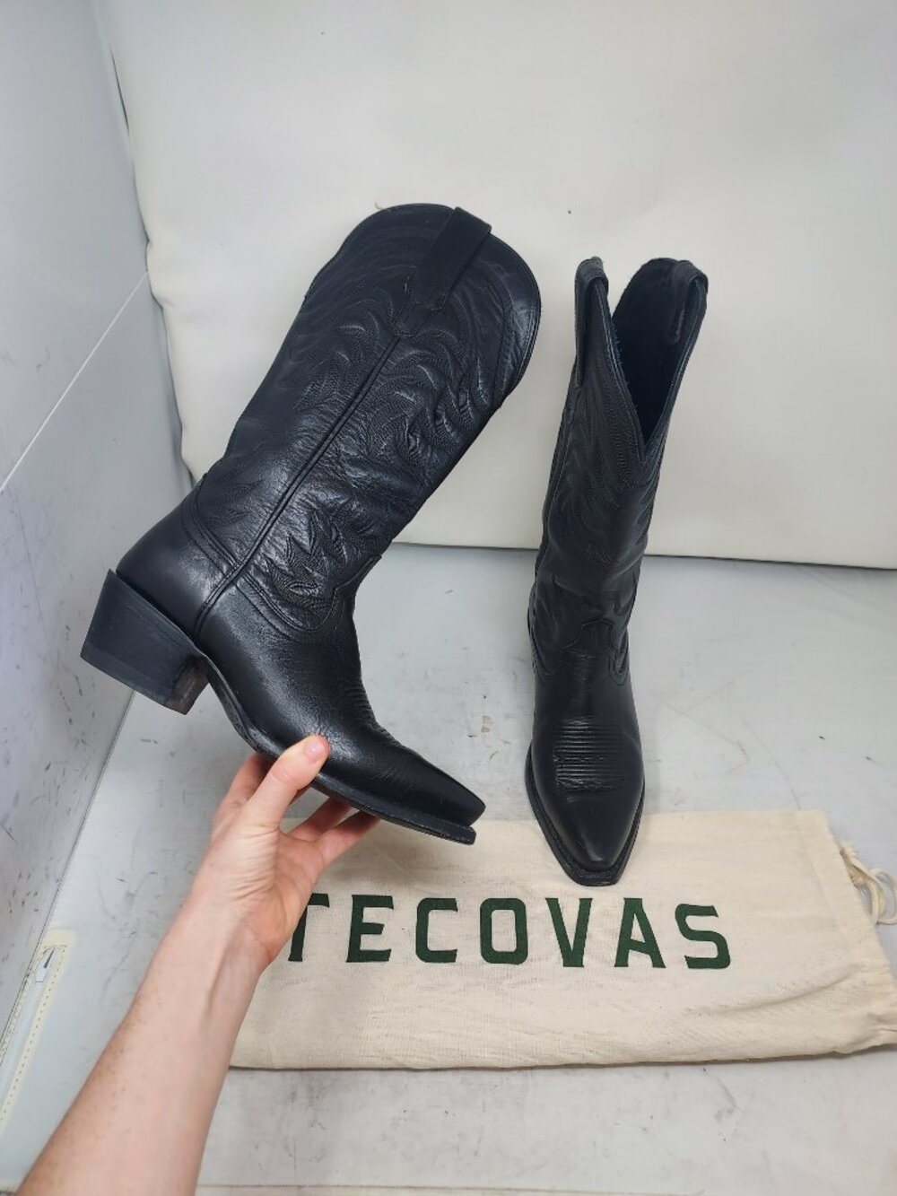 Tecovas WOMENS Annie Tall Cowboy Black Boot